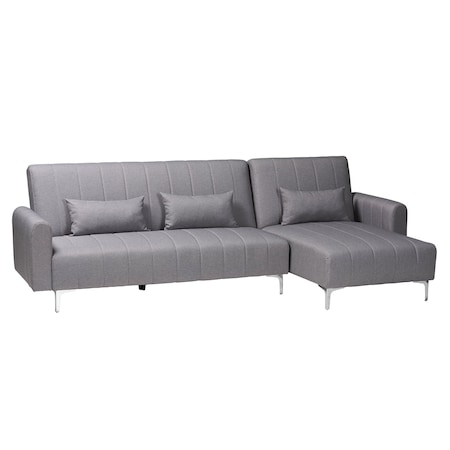 Baxton Studio Lanoma Contemporary Slate Grey Fabric Upholstered Convertible Sofa Bed 245-13753-ZORO
